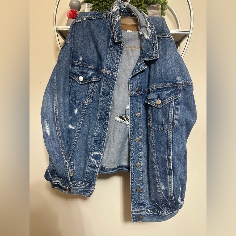 American Eagle Distressed Denim Jacket